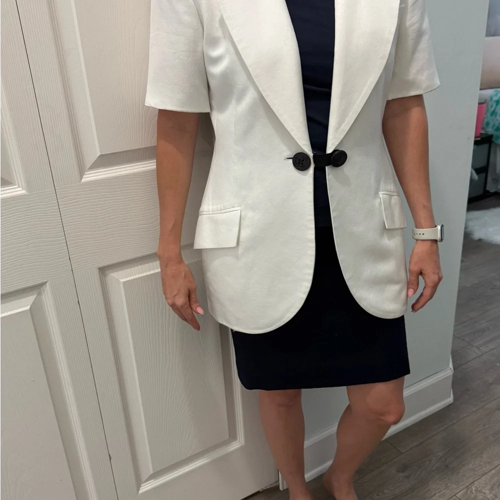 Vintage Dior White Blazer Structured Lapels Tailored Fit